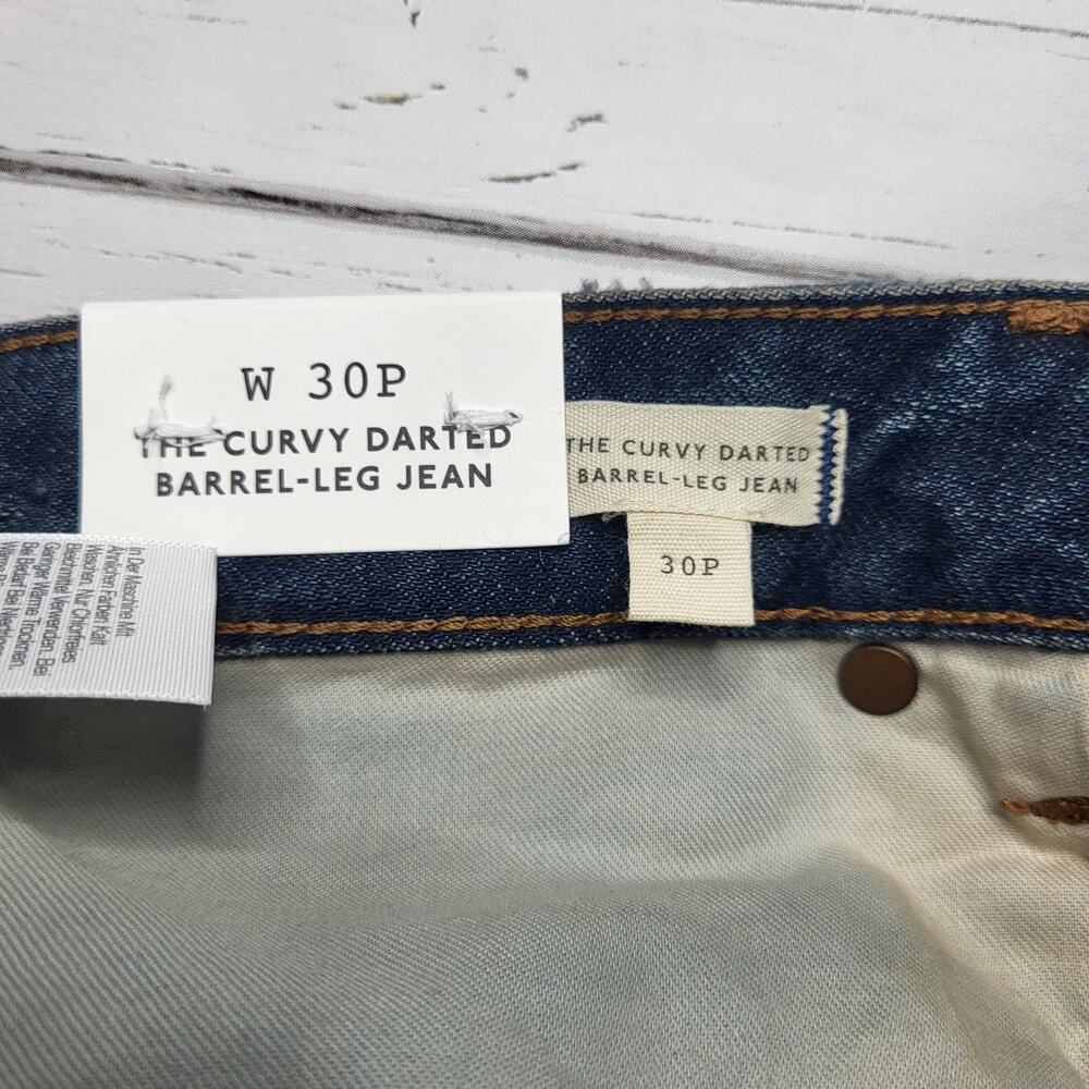 Madewell Petite Curvy Darted Barrel Leg Jeans Medium Dobbins Wash Western 30P - Picture 12 of 13